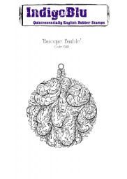 Baroque Bauble A6 Red Rubber Stamp
